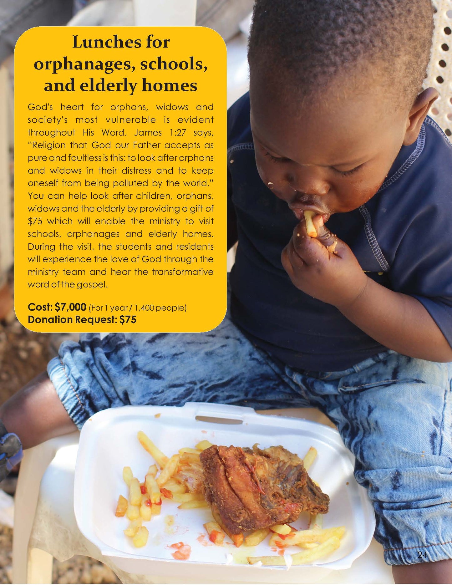 Lunches for Orphanages, Schools and Elderly Homes