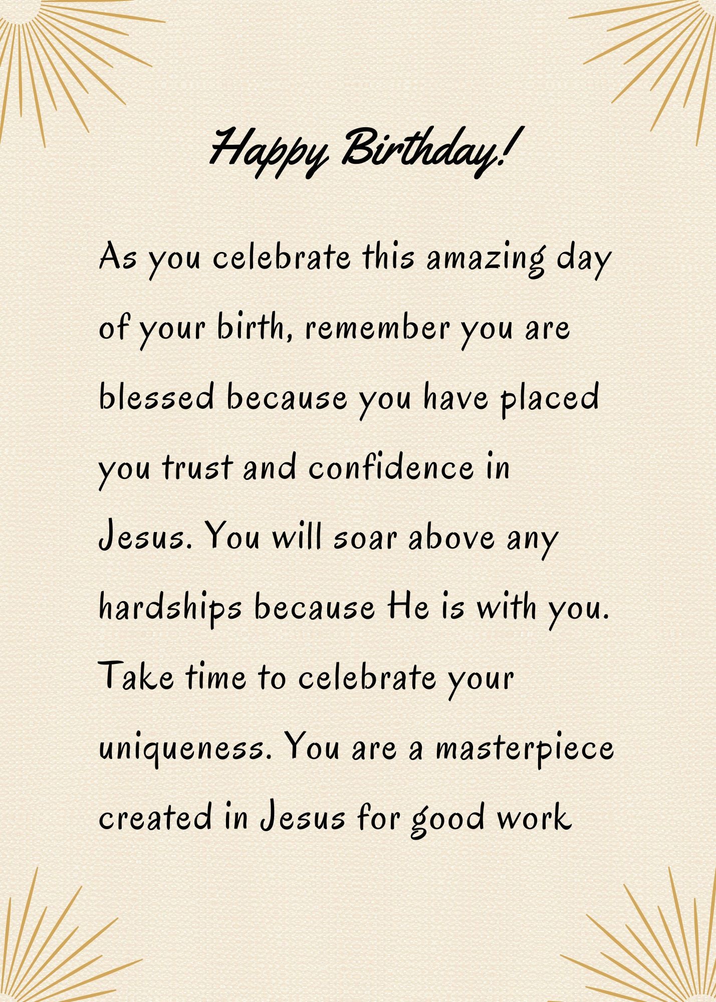 Birthday Card - Ephesians 2:10 (Men)
